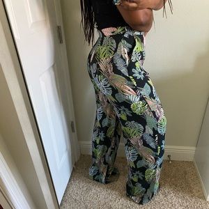 ASOS Tropical Print Wide Leg Pant